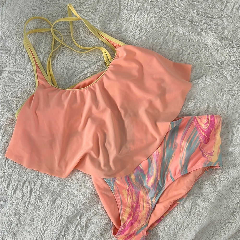 Island Soul Peach and Multicolor Bikini
